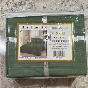 Hotel Quality 4-Piece Green Sheet Set - Cal King